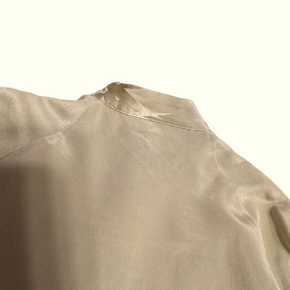 Simone Chin Chin Pale Green Mandarin Collar Blouse Size Medium - Picture 11 of 12